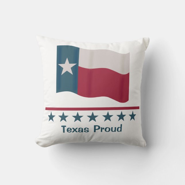 Coussin Drapeau étoile Lone Texas Fier Mots Rouge Bleu sur (Recto)
