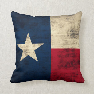 Coussin Drapeau grunge vintage du Texas