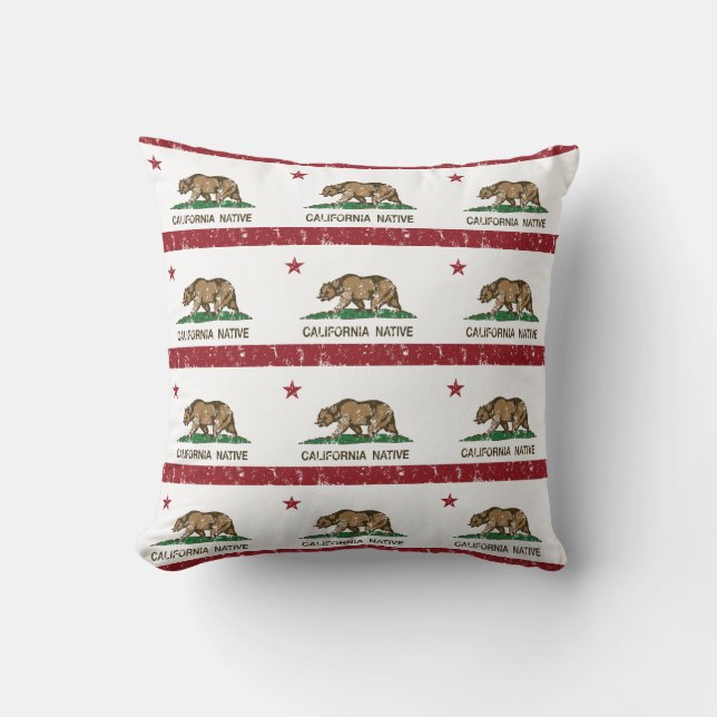 Coussin Drapeau indigène de République de la Californie (Recto)