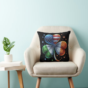 Coussin Drapeau irlando-américain FÊTE DE LA SAINT-PATRICK