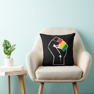 Coussin Drapeau panafricain Poing, Histoire noire afro-amé
