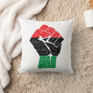 Coussin Drapeau panafricain Poing, Histoire noire afro-amé
