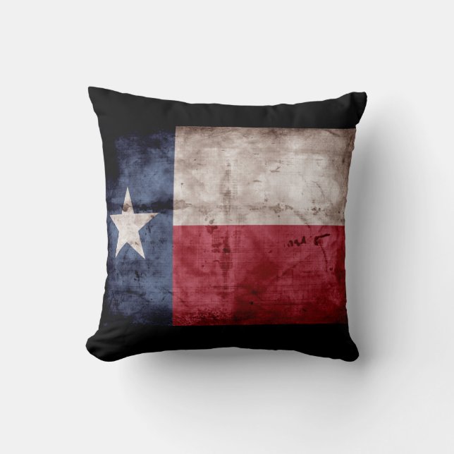 Coussin Drapeau patiné du Texas ; (Recto)