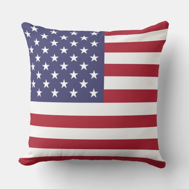 Coussin Drapeau patriotique américain 4 juillet (Recto)