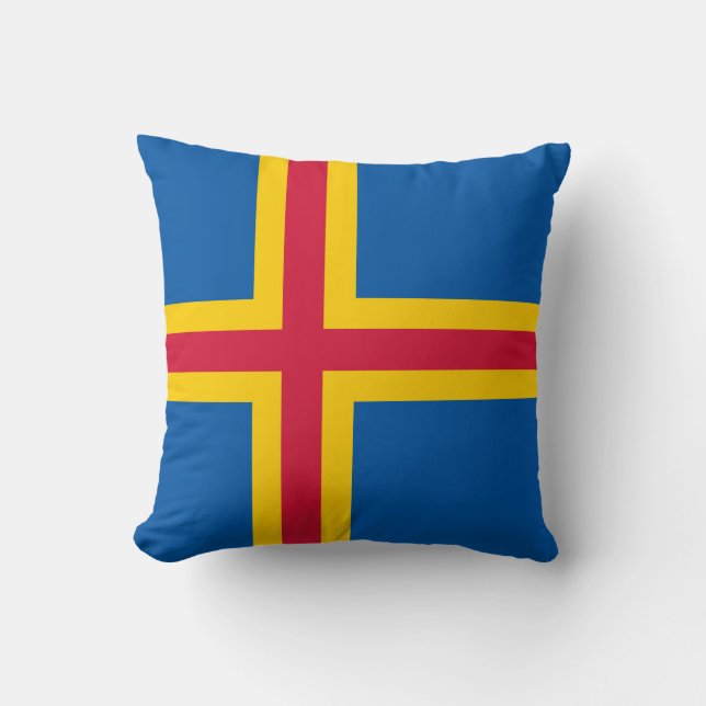 Coussin Drapeau patriotique des îles Åland (Recto)