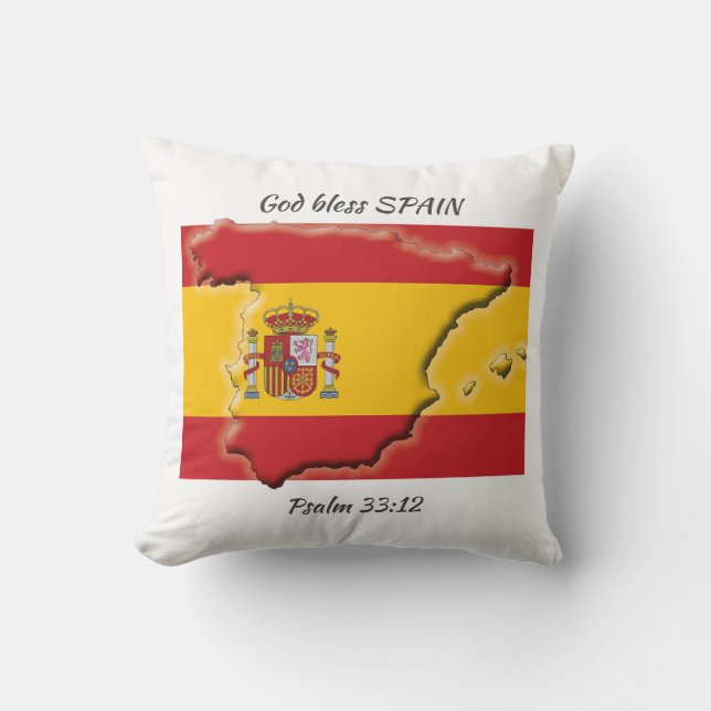 Coussin DRAPEAU Patriotique Personnalisé D'ESPAGNE (Recto)
