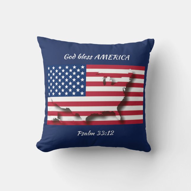 Coussin DRAPEAU Patriotique USA AMÉRICAIN (Recto)