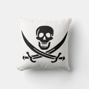 Coussin Drapeau pirate crâne épées croisées
