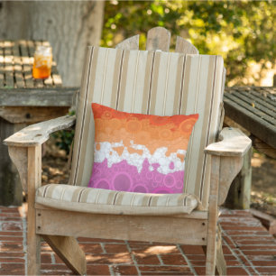 Coussin Drapeau Super bohème Bubbly Lesbian Pride Abstrait