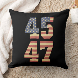 Coussin Drapeau Trump 45 47 Vintage Amérique USA