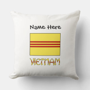 Coussin Drapeau vietnamien du Sud Personnalisation noire