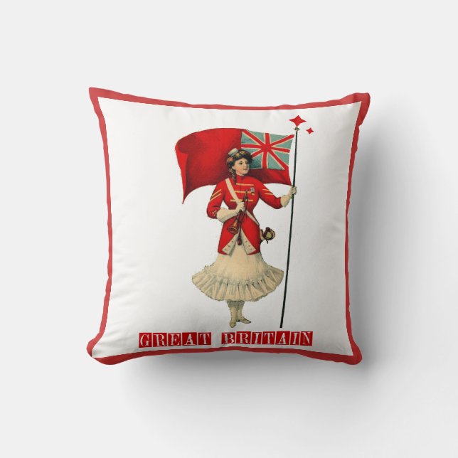 Coussin Drapeau vintage Lady & British (Recto)