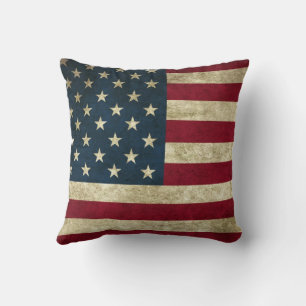 Coussin Drapeau vintage Patriotique Russe Grunge États-Uni