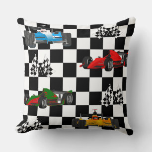Coussin Drapeaux de course de voitures de course et motif