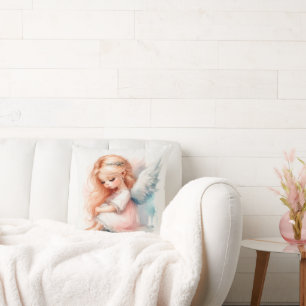Coussin Dreamy ange fille pastel fairart
