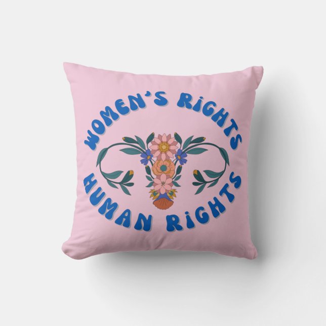 Coussin Droits des femmes Droits humains Floral Uterus (Recto)