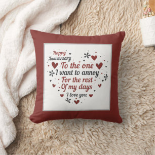 Coussin drôle Anniversaire amour mot art