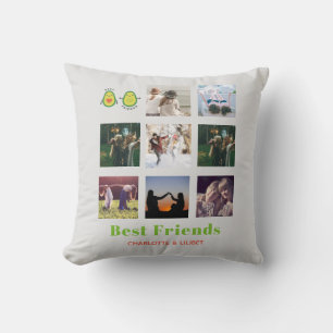 Coussin Drôle BFF PHOTO COLLAGE Cadeau personnalisé AVOCAD