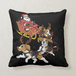 Coussin Drôle cadeau de Noël de chien Beagle pour Amoureux