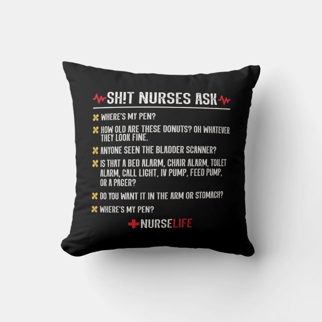 Coussin Drôle cadeau de soins infirmiers - Infirmière de l (Recto)