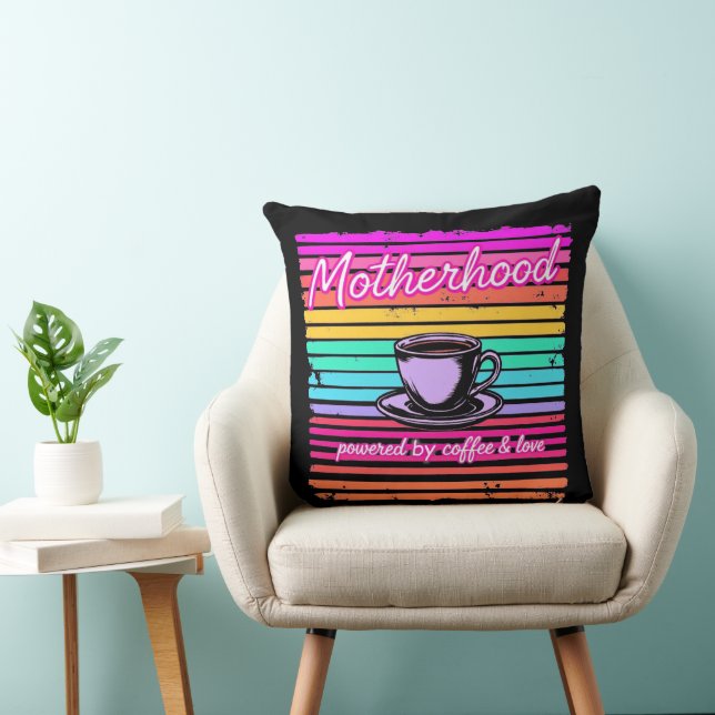 Coussin Drôle cadeau pour les mamans de café | Fête des mè (Chaise)