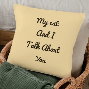 Coussin Drôle Cat Citation BFF mignon Beige Modèle animal 