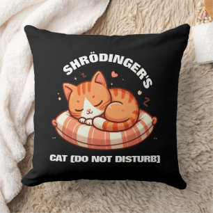 Coussin Drôle Chat de Shrodinger (Ne pas déranger)