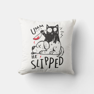 Coussin Drôle Chat Noir Chien Bloody Couteau Véritable Cri