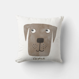 Coussin Drôle Chocolat Labrador Retriever Chien Nom perso