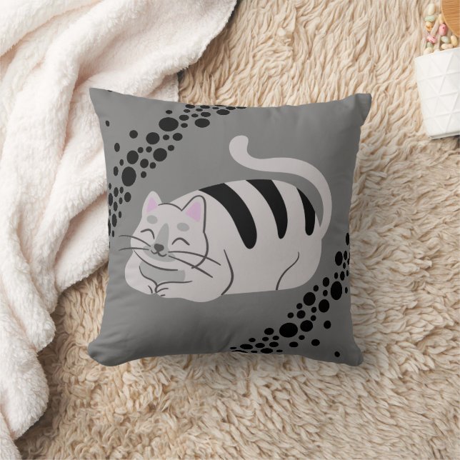 Coussin "Drôle Conception de chat" Lancer l'oreiller (Couverture)