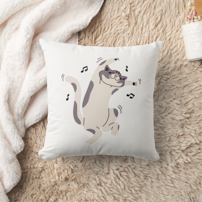 Coussin "Drôle Conception de chat" Lancer l'oreiller (Couverture)
