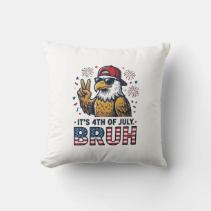 Coussin Drôle de 4 juillet Eagle Bruh maillot patriotique