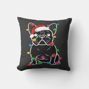 Coussin Drôle de chien Bouledogue français Arbre de Noël L