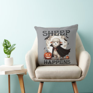 Coussin Drôle de mouton vintage pour Halloween
