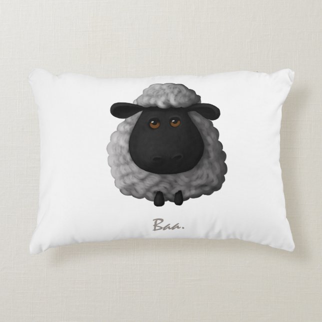 Coussin drôle de moutons (Devant)