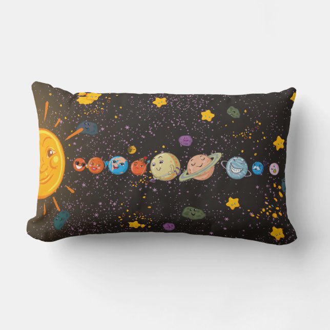 Coussin drôle de planètes de système solaire (Recto)