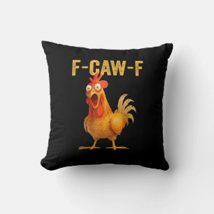Coussin Drôle de poulet F-Caw-F F-Caw-F Poulet Minimal Cle
