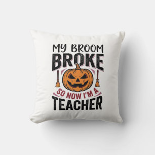 Coussin Drôle de professeur d'Halloween Balai Cassa Concep