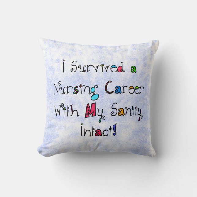 Coussin drôle de retraite d'infirmière (Recto)