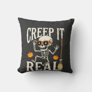 Coussin Drôle de squelette dansant Halloween Creep It Real