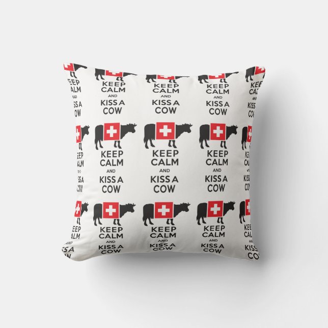 Coussin drôle de Suisse - gardez le calme et (Recto)