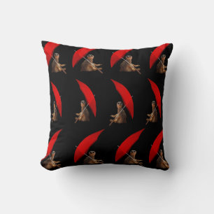 Coussin Drôle de suricate au soleil intelligent sous un pa