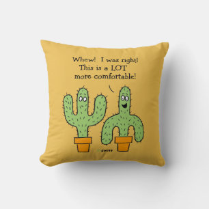 Coussin Drôle dessin de Cactus sur Desert Gold Arrière - p