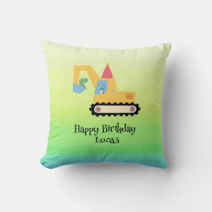 Coussin Drôle dinosaure tracteur fête d'anniversaire do-it