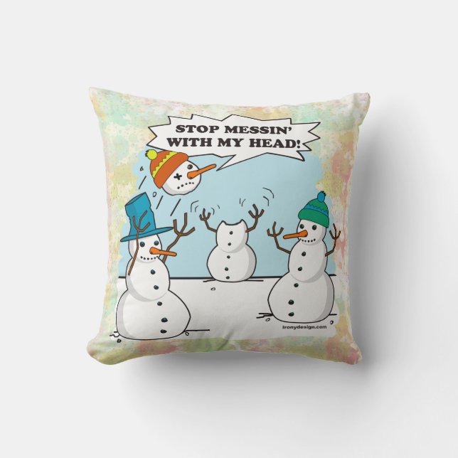 Coussin Drôle Drôle Motoneige D'Hiver (Recto)