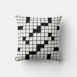 Coussin Drôle jeu de mots croisés noir et blanc