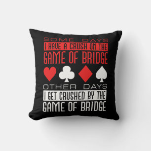 Coussin Drôle Joueur de pont écrasé par le jeu