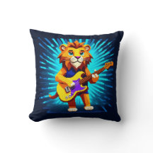Drôle Lion Jouer Guitare