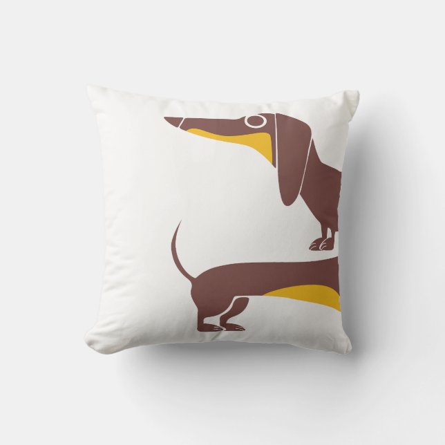 Coussin Drôle mignon dachshund pour parent chien long (Recto)