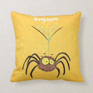 Coussin Drôle mignon dessin animé d'araignée moelleuse